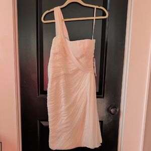 ML Monique Lhuillier Grecian Goddess Silk Cocktail Dress